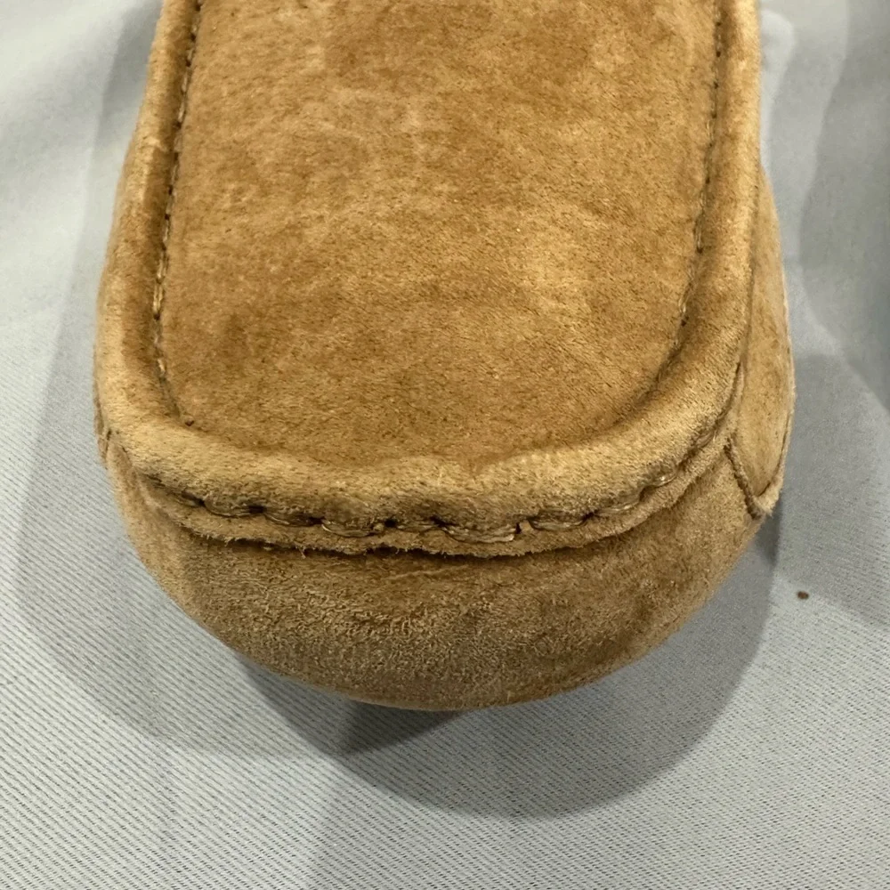 NWOT UGG Tan Suede Loafers with Plush Lining - Picture 3 of 3